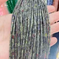 Perles cylindriques en pierre naturelle gris-vert et rouge pour création de bijoux - Jaspe Sang de Dragon / 2x4mm