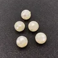 Detailed view of mosaic-patterned white sea shell round beads for DIY jewelry - Small / White Shell