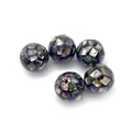 Macro view of natural mosaic abalone shell inlay beads for DIY jewelry making - Black Shell
