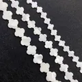 Natural white mother of pearl clover charms in multiple sizes for DIY jewelry making - Four-Petal Flower / 8mm