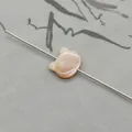 Cat-shaped pink mother of pearl shell bead with through-hole for DIY jewelry making - Vertical Hole Cat Head / Pink