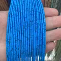 Perles cylindriques turquoise bleu vif avec texture de pierre pour bijoux DIY - Turquoise Bleue (Howlite Teintée Bleue) / 2x4mm