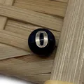 Flat round shell bead with golden number zero for DIY jewelry making and necklace crafts - Number 0 / Black