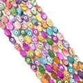 Rainbow hamsa hand shell beads with evil eye for DIY necklace and bracelet jewelry - Hand Shape