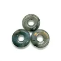 Set of three polished round labradorite stones with natural blue and orange flash effects - Flash Stone (Labradorite)