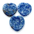 Pierres naturelles de sodalite bleue polies en forme de cœur pour bijoux DIY - Sodalite Bleue (Bleu Avec Taches Blanches)