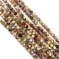Natural 6mm-10mm fire agate round beads with earth tone textures for DIY jewelry - 6mm / Earth Tones (No. 2)