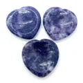 Pierres de lépidolite violette polies en forme de cœur pour bijoux et guérison - Lépidolite (N° 15)