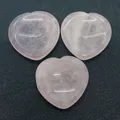 Pierres en quartz rose poli en forme de cœur pour la création de bijoux DIY - Quartz rose