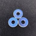 Three pieces of translucent blue round stone donuts for DIY earring jewelry making - Opal