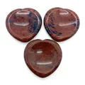 Pierres d'obsidienne acajou en forme de cœur avec encoches centrales lisses - Obsidienne Acajou