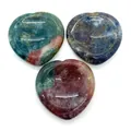 Pierres naturelles de jaspe océan polies en forme de cœur pour accessoires de bijoux - Agate Fleur (N° 27)