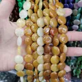 Tiger eye and synthetic stone flat round disc beads for DIY jewelry making - 16x16x6mm / Topaz Yellow (No. 10)