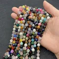 Perline sfaccettate in agata naturale e cristallo in colori misti per gioielli DIY - Pietra Naturale Colorata