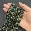 Faceted natural picture jasper beads strands for DIY jewelry making displayed in hand - Small / Plum Blossom Jade