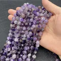 Perline di ametista viola sfaccettate con venature naturali per la creazione di gioielli - Ametista