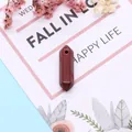 Pendentif en jaspe rouge hexagonal poli pour la création de colliers de bijoux DIY - 9x30mm / Rouge Foncé (N° 14)