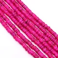 Dettaglio di perline heishi piatte rosa rosso per la creazione di gioielli fai da te - US 7