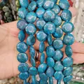 6x16mm blue synthetic goldstone disc beads for DIY jewelry making accessories - 16x16x6mm / Blue Black Texture Stone (No. 17)
