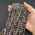 Faceted natural ruby in zoisite loose beads on string for DIY jewelry making - Small / Ruby Zoisite
