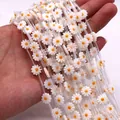 Close-up of white daisy flower beads held by hand for DIY necklace accessory - 6mm / No.4 (White)