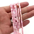 Perle cilindriche in conchiglia rosa naturale per la creazione di gioielli e collane - Stile Cilindrico (1006-B220827015) / 4x8mm (11g) / Numero 6 (Rosa Chiaro)