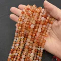 Faceted carnelian beads in translucent orange-red for DIY jewelry making - Small / Red Agate No.1