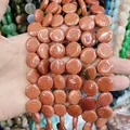 Flat round goldstone beads with glittering texture for DIY jewelry making - 16x16x6mm / Gold Sandstone