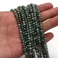 Perline rotonde in conchiglia naturale colorate grigio-verde per gioielli fai da te - Dark Green Gray (No. 9)