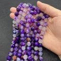 Perle di agata viola a raggiera per gioielli fai da te tenute in mano per taglia - Agata Viola a Strisce