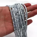Cuentas de concha natural azul grisáceo claro en forma de rueda para joyería DIY - Azul grisáceo