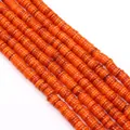 Perline Heishi piatte da 6mm arancione brillante per creazioni gioielli fai da te - US 8