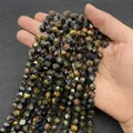 Faceted blue and brown tiger eye natural stone beads for DIY jewelry making - Small / Blue Tiger Eye