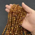 Faceted amber honey natural stone beads for DIY jewelry making handmade crafts - Small / Agate