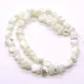 Perles irrégulières en nacre blanche avec éclat naturel pour la création de bijoux DIY - Style Blanc Perlé Irisé (6) / 4-6mm (27g/Fil)