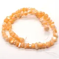 Perles de coquillage orange irrégulières au lustre iridescent pour bijoux DIY - Style Orange Pêche Irisé (13) / 4-6mm (27g/Fil)
