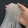 Perline sfaccettate in agata bianca per creazione gioielli fai-da-te con nappe - Agata