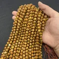 Perle sfaccettate in diaspro naturale con venature del legno marrone per gioielli fai da te - Venature Del Legno Gialle