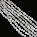 Cuentas de concha de agua dulce blancas redondas y planas para accesorios de joyería DIY - Disco