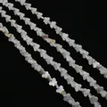 Four rows of white natural shell beads in clover shape for DIY jewelry making - Butterfly