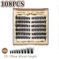 DIY cluster lashes set 108pcs 50D volume 10-18mm mix lengths for eyelash extension - Single Box / 50D