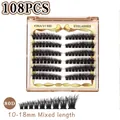 108pcs 80D cluster eyelash extension set mixed 10-18mm in a gold transparent box - Single Box / 80D