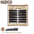 96pcs individual eyelash cluster extension kit with 100D volume and 10-18mm mixed lengths - Single Box / 100D