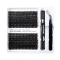 Kit d'extensions de cils DIY 530 bouquets avec colle Bond & Seal et pince de précision - Style 175 (DIY-TZ-175)