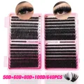 DIY cluster lash extension kit with 640 pieces in mixed 8-16mm lengths and D curl - Extreme Dense Style (DIY-TZ-183)