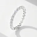 Eternity ring in S925 sterling silver with 2.5mm cubic zirconia stones in claw setting - US 5 / White