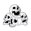 Einzigartiger Comic-Anstecker mit gestapelten weißen Totenköpfen für Gothic-Fans - Weißer gestapelter Totenkopf-Stil (xz7318)