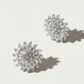 Clip per scarpe a girasole in argento con strass marquise per scarpe da sposa eleganti - Argento