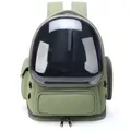 Green portable pet backpack with transparent space capsule window and breathable air holes - Best Seller / Grass Green