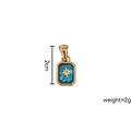 Detail of 18K gold plated birthstone pendant with blue zircon and star pattern - December-Star Rectangular Pendant (Blue)